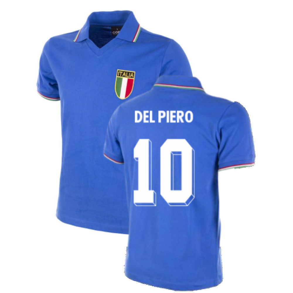 Italy World Cup 1982 Short Sleeve Retro Football Shirt (DEL PIERO 10)