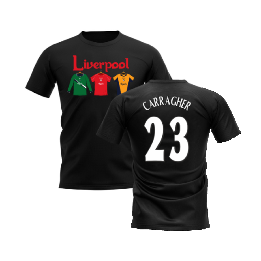 Liverpool 2000-2001 Retro Shirt T-shirt - Text (Black) (CARRAGHER 23)