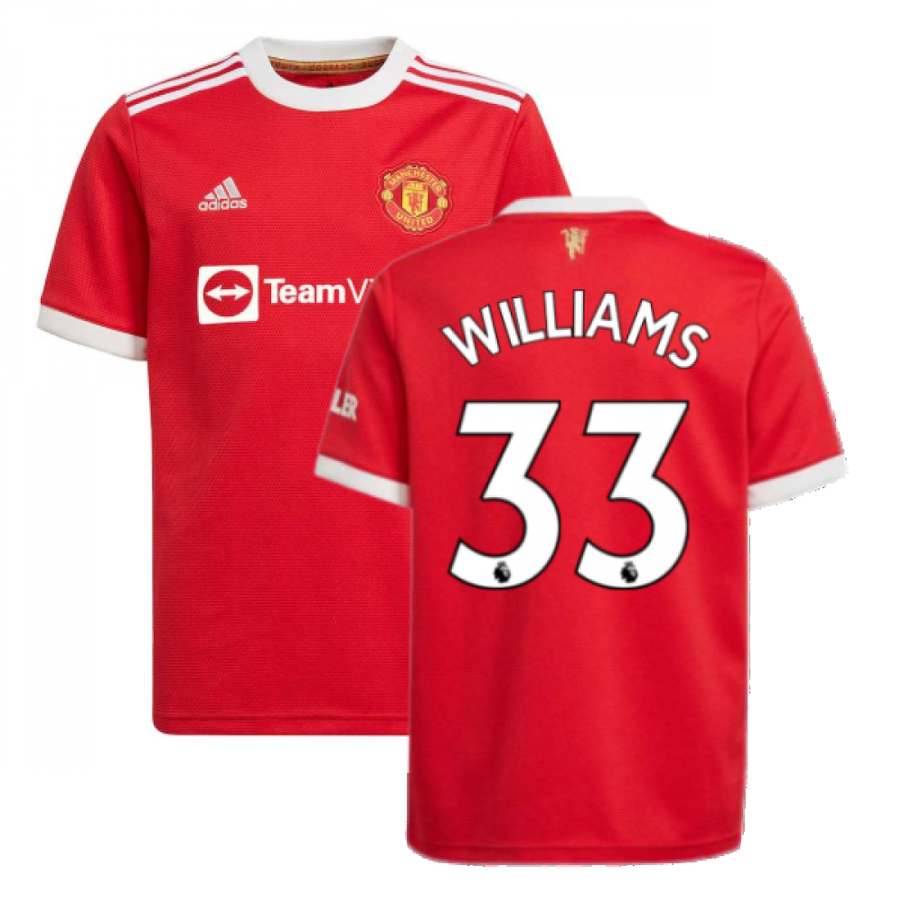 Man Utd 2021-2022 Home Shirt (Kids) (WILLIAMS 33)