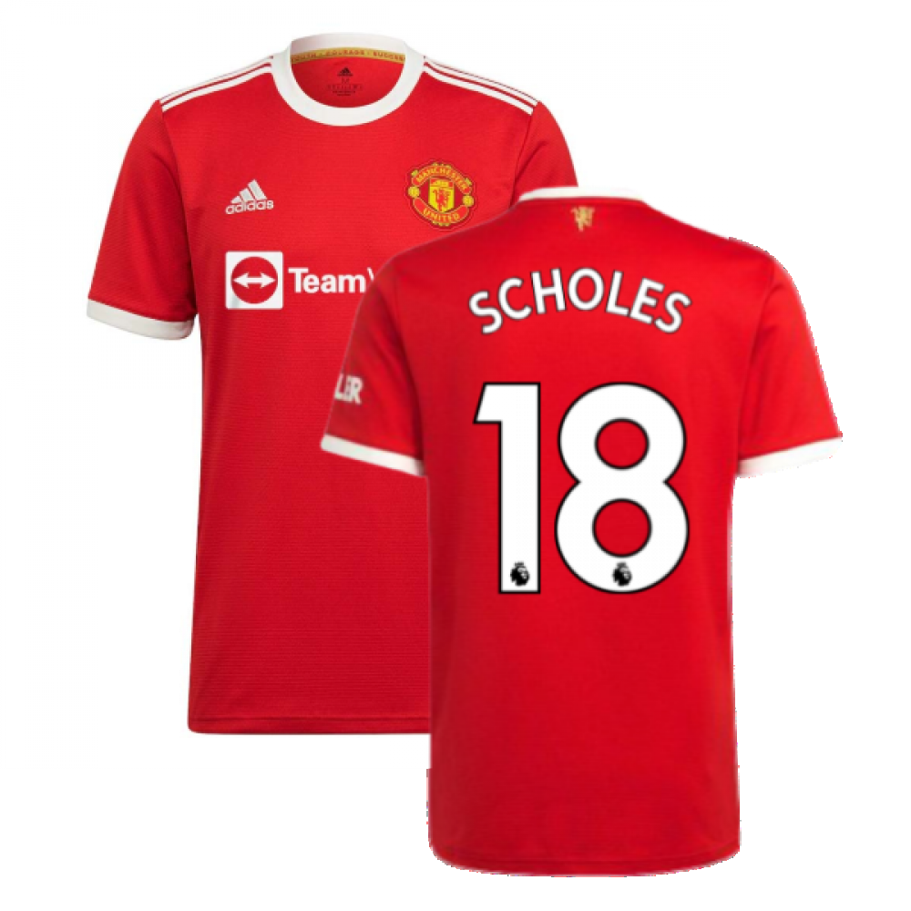 Man Utd 2021-2022 Home Shirt (SCHOLES 18)