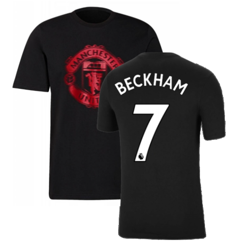 Man Utd 2021-2022 Tee (Black) (BECKHAM 7)