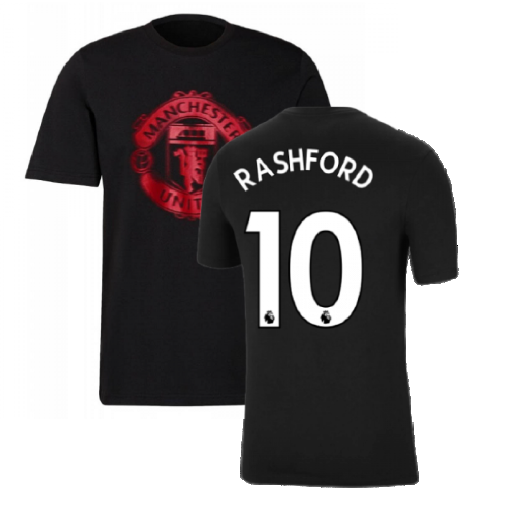 Man Utd 2021-2022 Tee (Black) (RASHFORD 10)