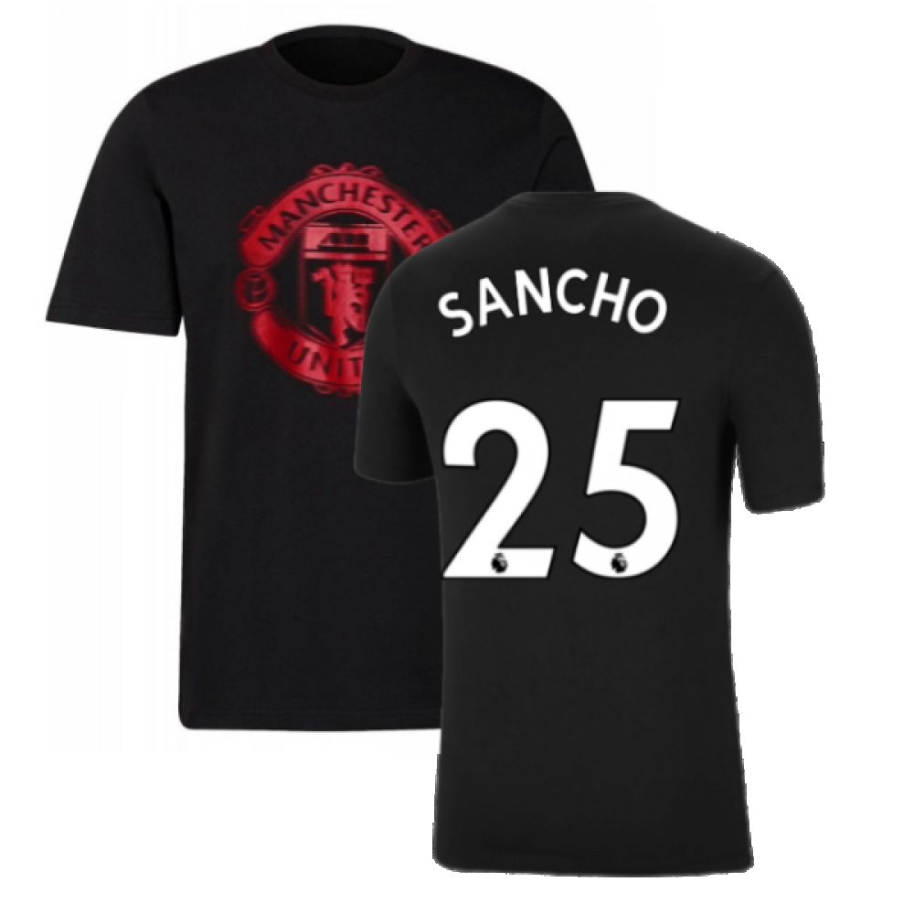 Man Utd 2021-2022 Tee (Black) (SANCHO 25)