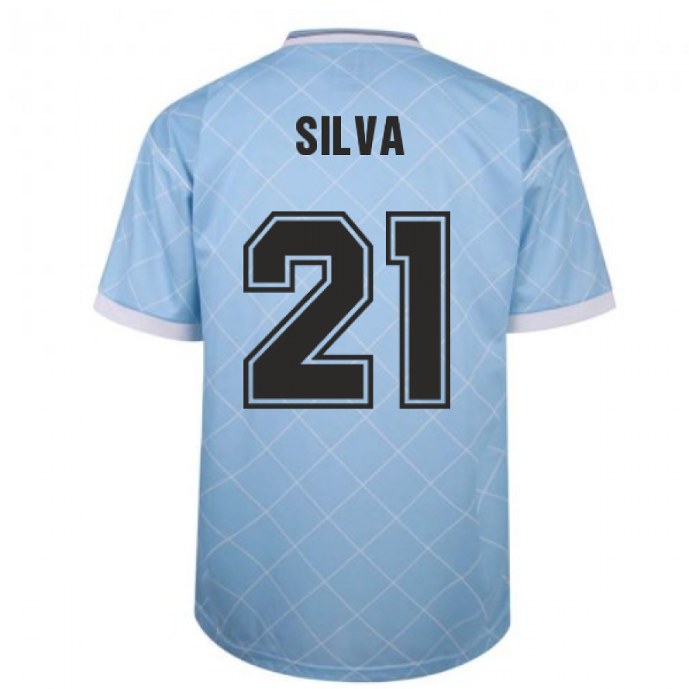 Manchester City 1988 Retro Football Shirt (SILVA 21)