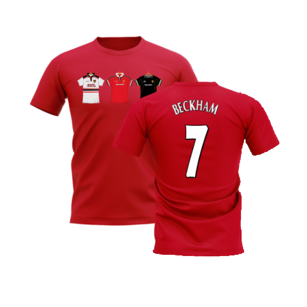 Manchester United 1998-1999 Retro Shirt T-shirt (Red) (Beckham 7)