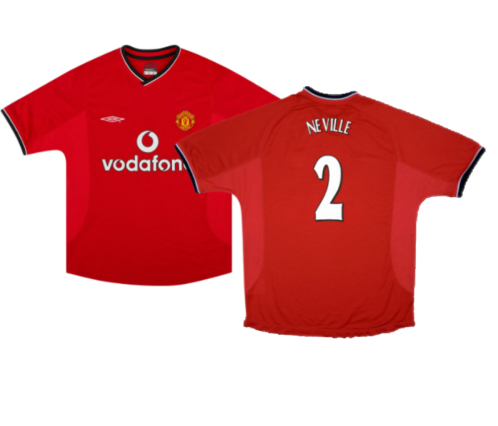 Manchester United 2000-02 Home Shirt ((Very Good) XL) (NEVILLE 2)