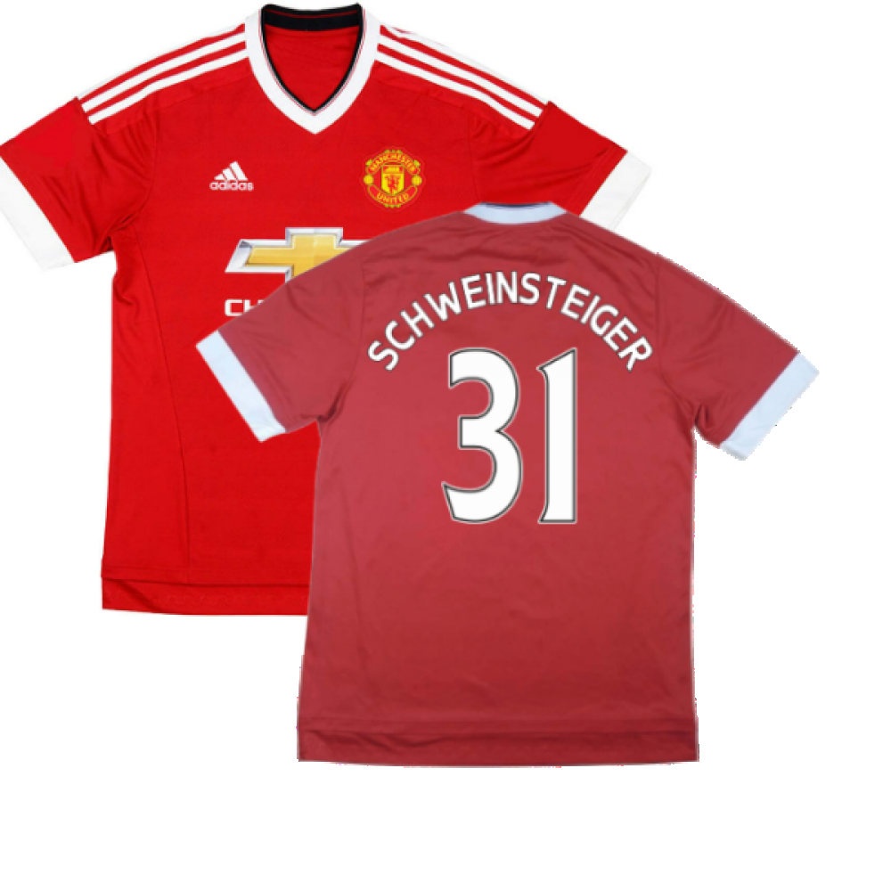 Manchester United 2015-16 Home Shirt ((Good) S) (Schweinsteiger 31)