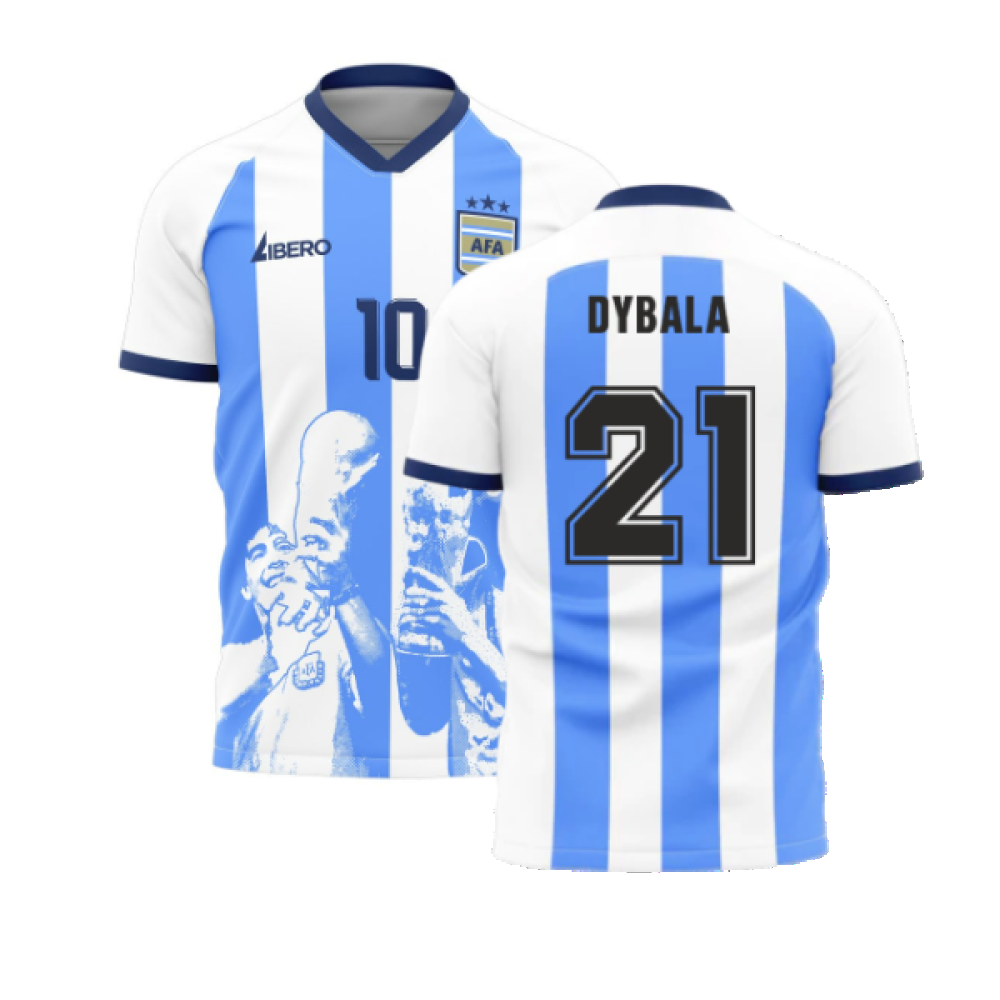 Messi x Maradona Argentina World Cup Tribute Shirt (DYBALA 21)