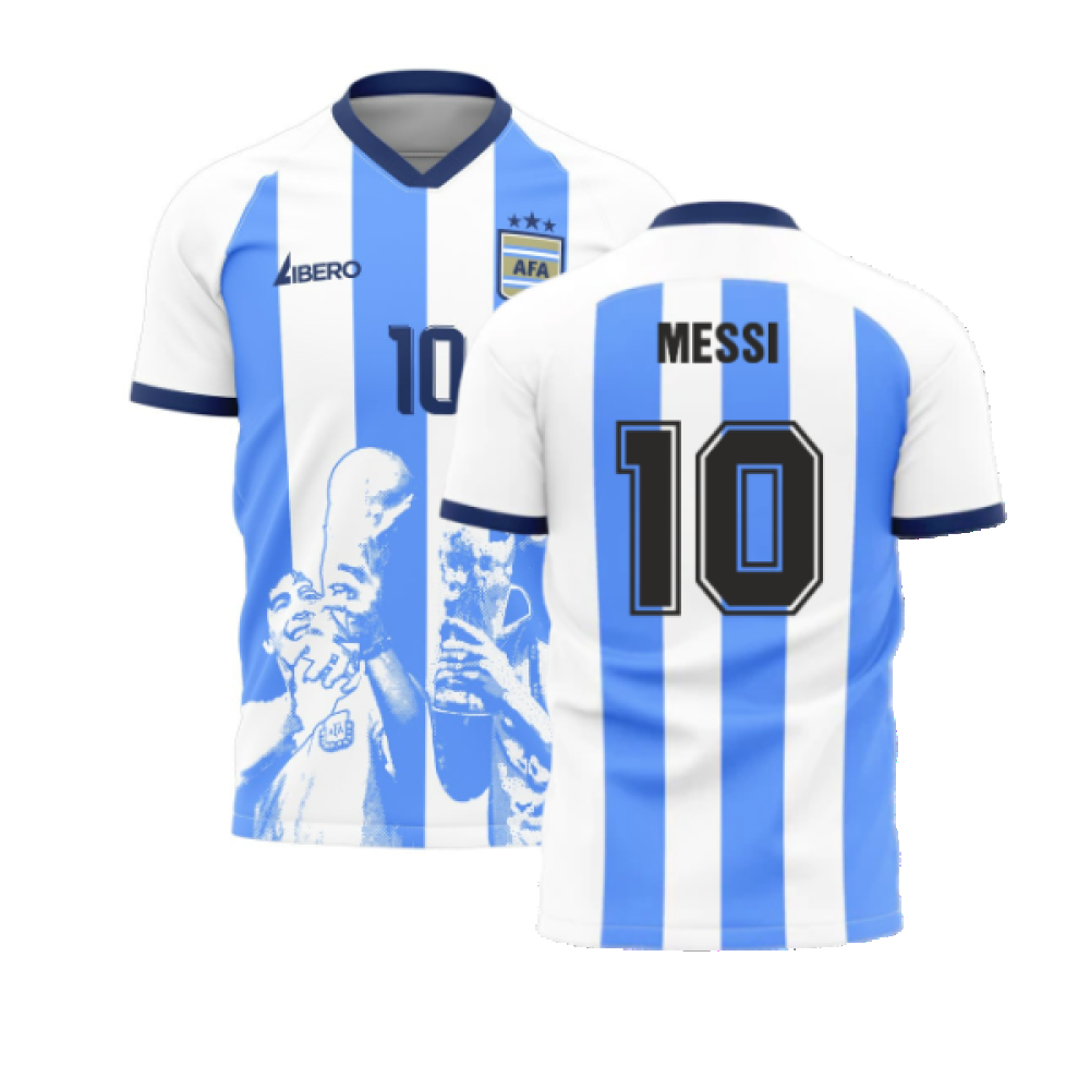 Messi x Maradona Argentina World Cup Tribute Shirt (MESSI 10)