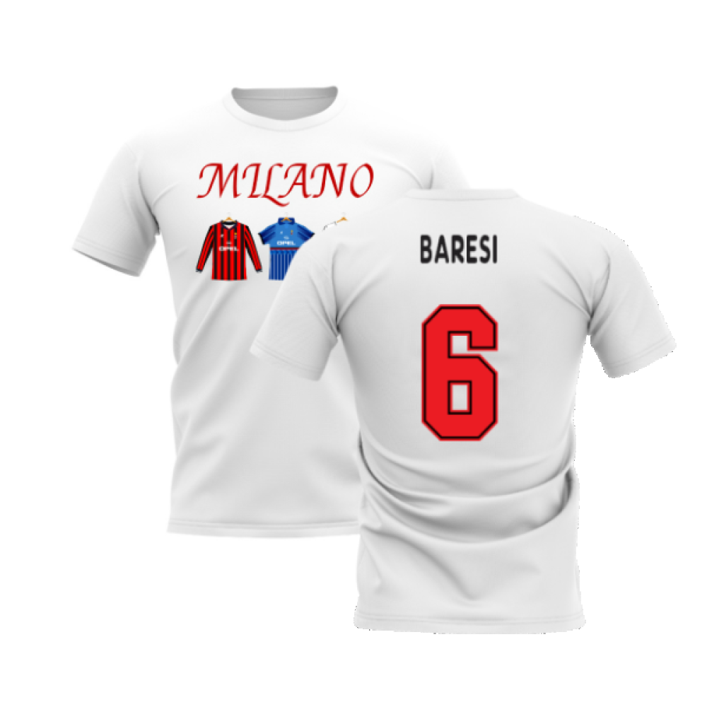 Milano 1995-1996 Retro Shirt T-shirt - Text (White) (BARESI 6)