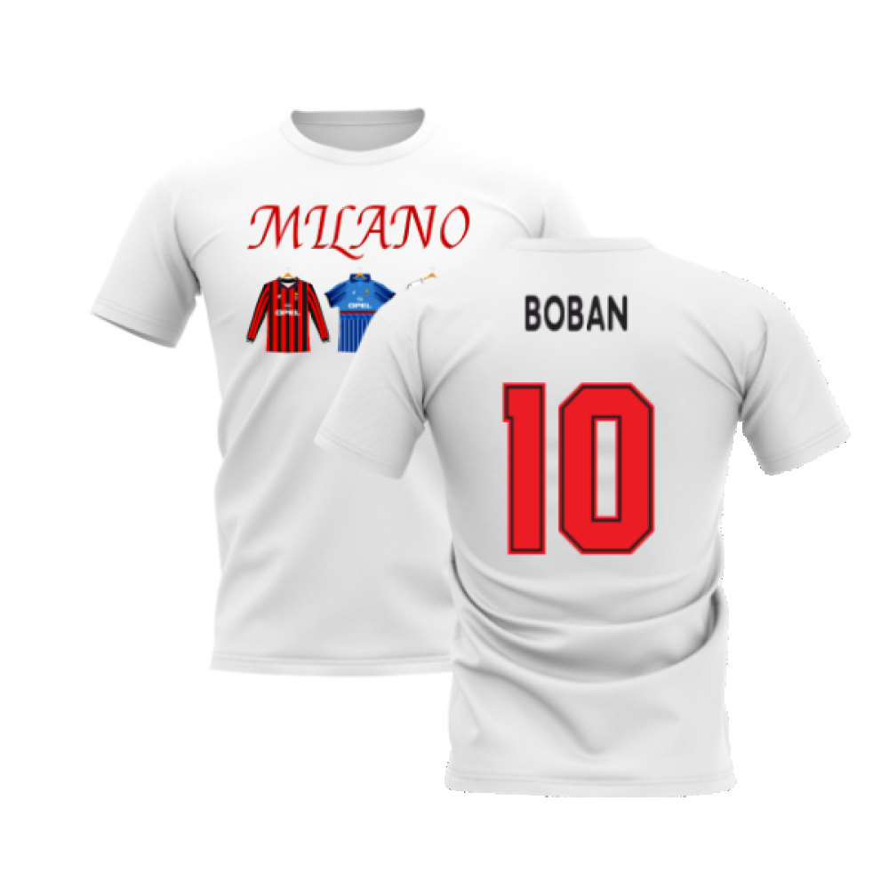 Milano 1995-1996 Retro Shirt T-shirt - Text (White) (BOBAN 10)