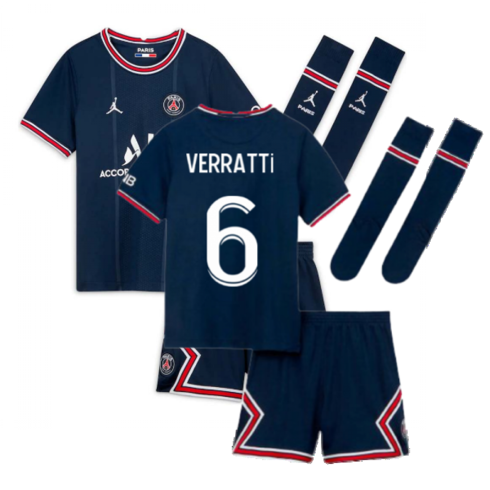 PSG 2021-2022 Little Boys Home Kit (VERRATTI 6)