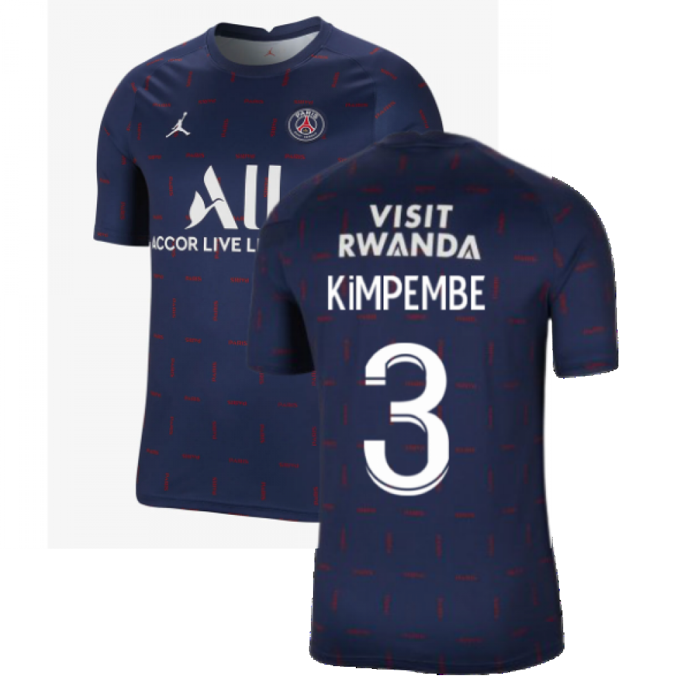 PSG 2021-2022 Pre-Match Training Shirt (Navy) (KIMPEMBE 3)