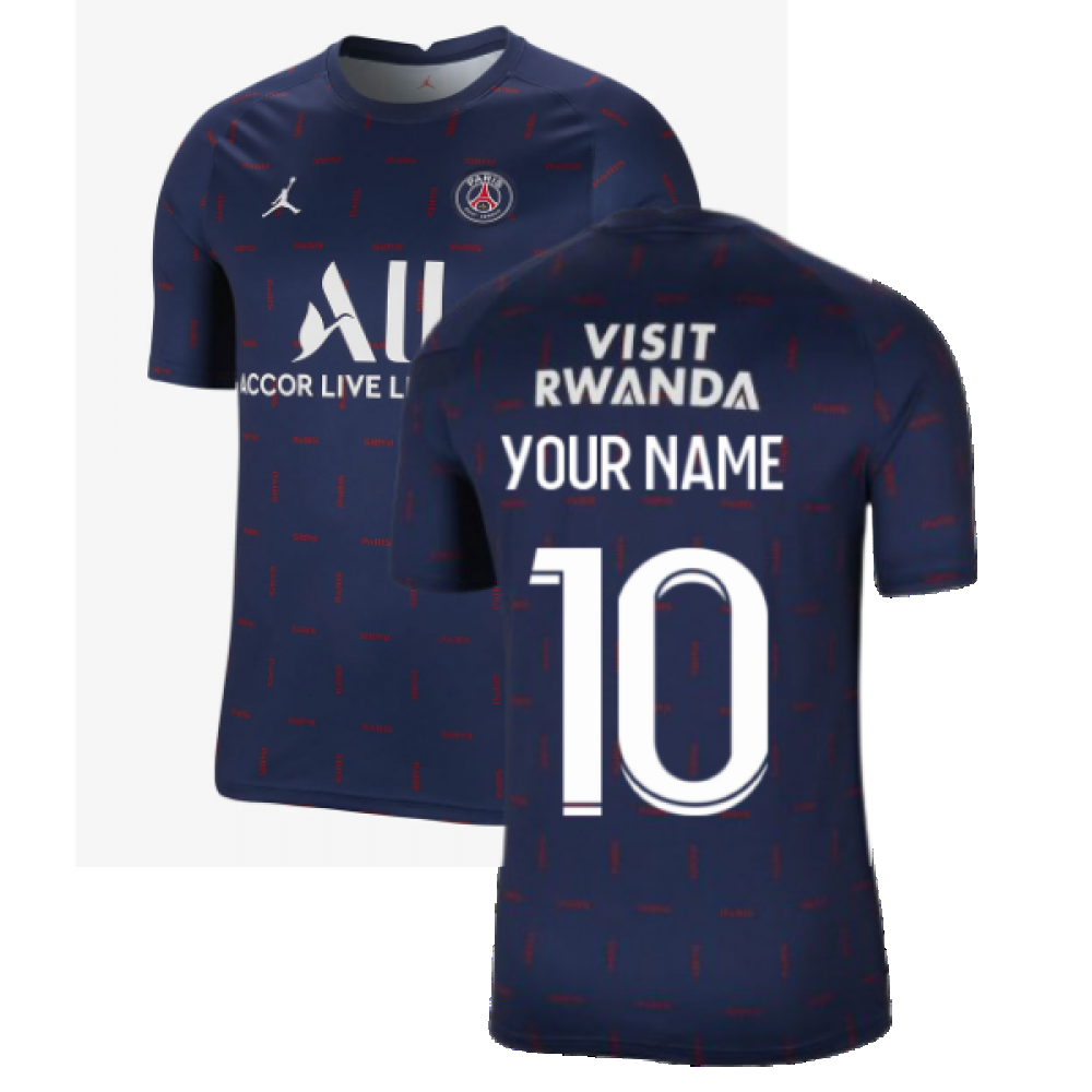 PSG 2021-2022 Pre-Match Training Shirt (Navy) (Your Name)