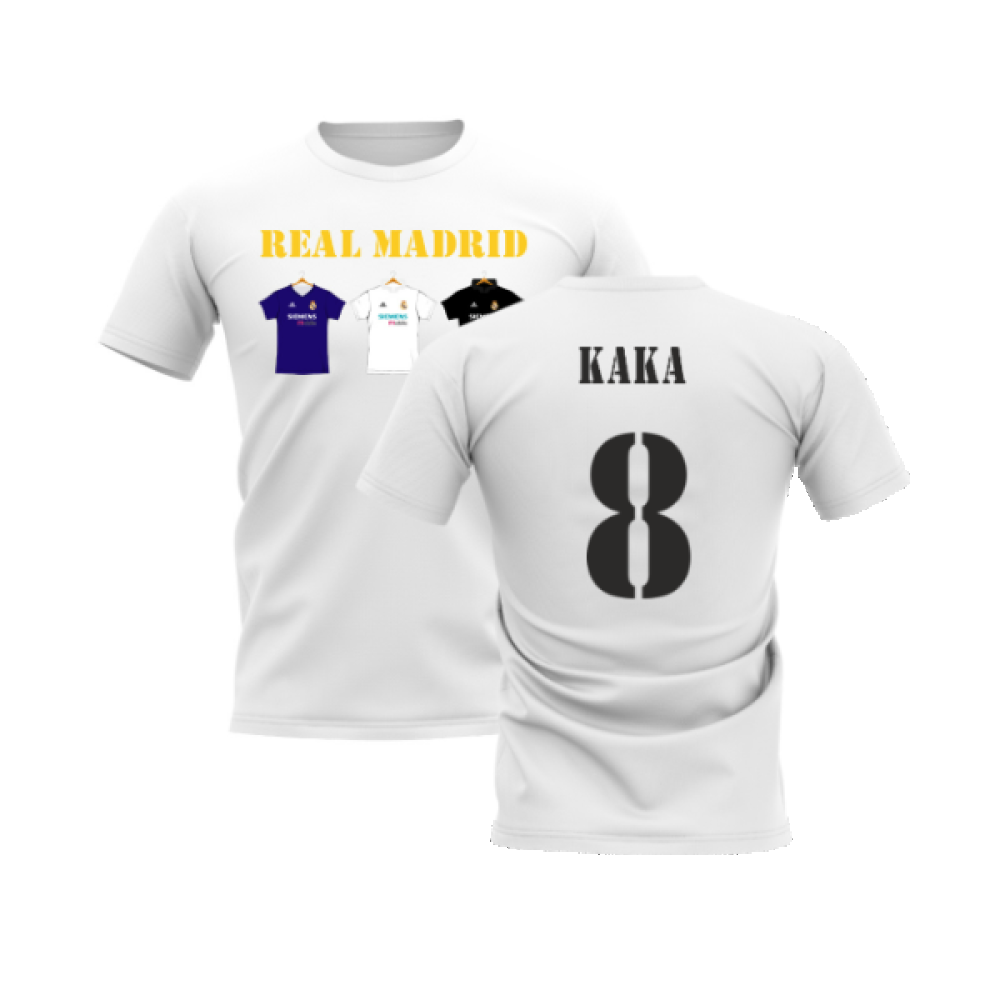 Real Madrid 2002-2003 Retro Shirt T-shirt - Text (White) (KAKA 8)