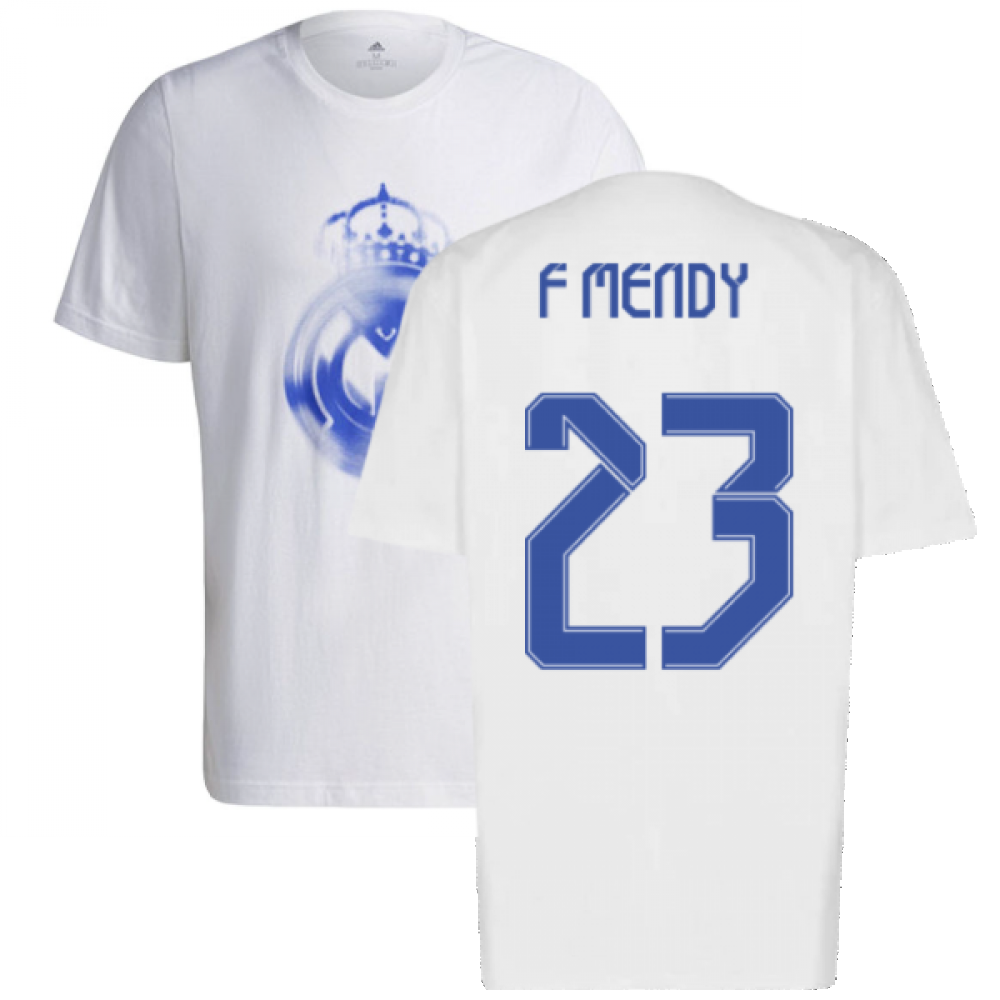 Real Madrid 2021-2022 Training Tee (White-Blue) (F MENDY 23)