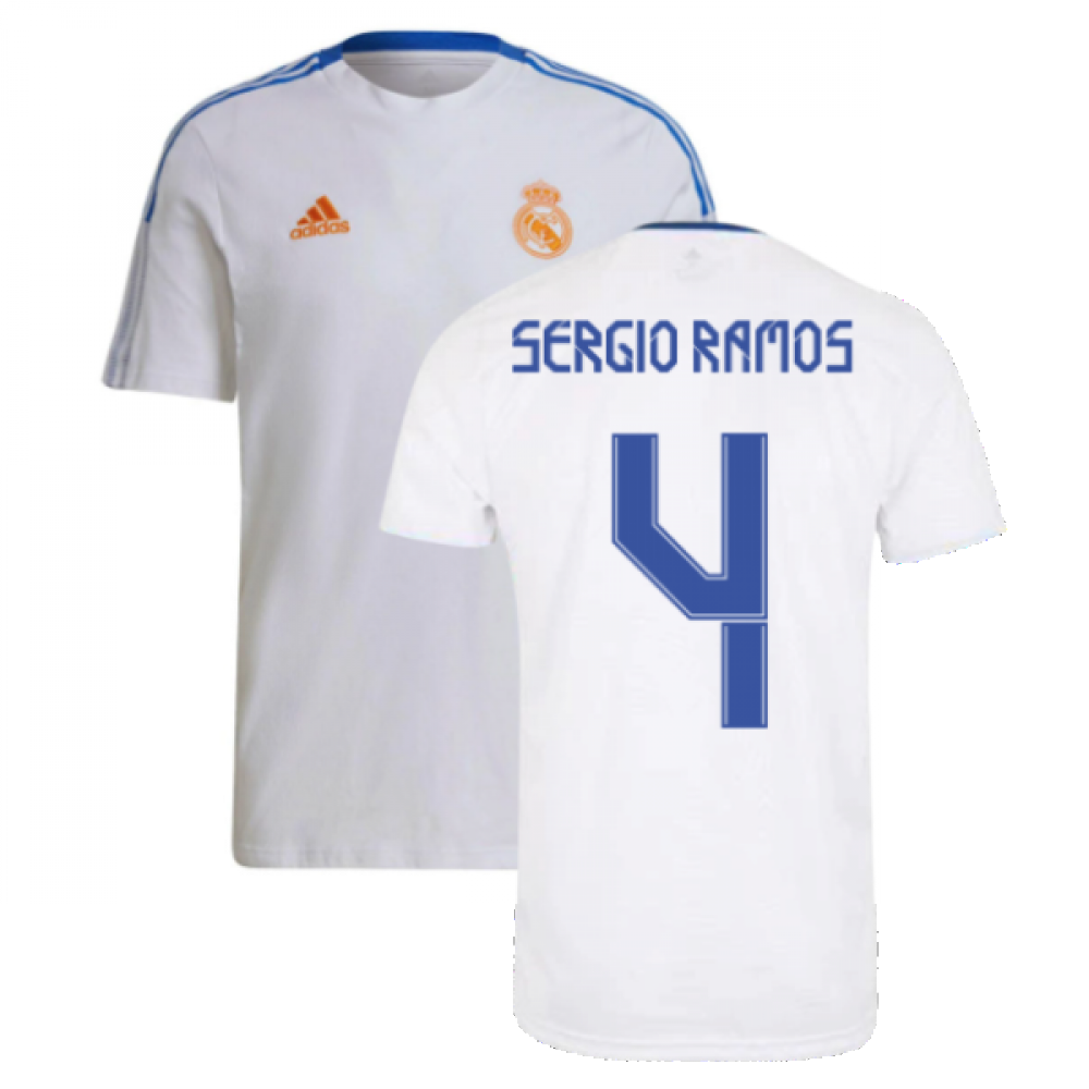 Real Madrid 2021-2022 Training Tee (White) (SERGIO RAMOS 4)