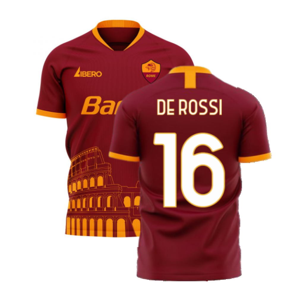 Roma 2024-2025 Home Concept Football Kit (Libero) (DE ROSSI 16)