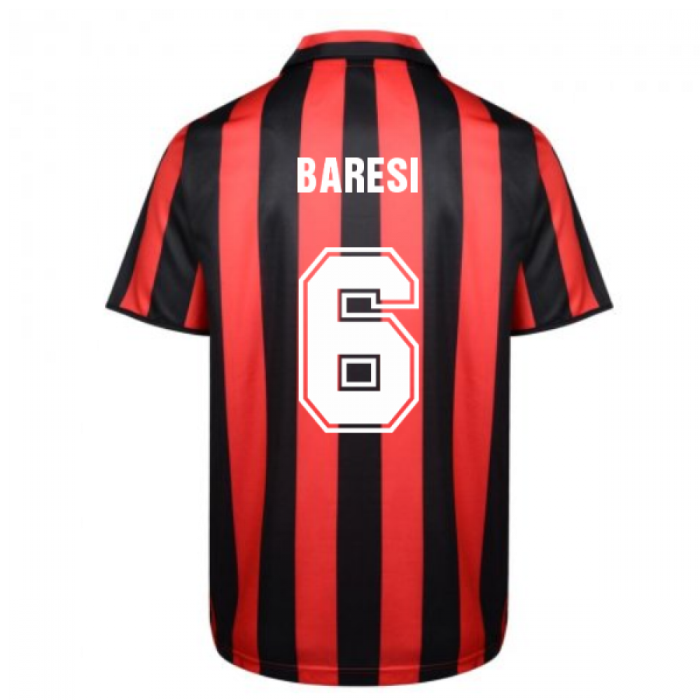 Score Draw Ac Milan 1988 Retro Football Shirt (BARESI 6)