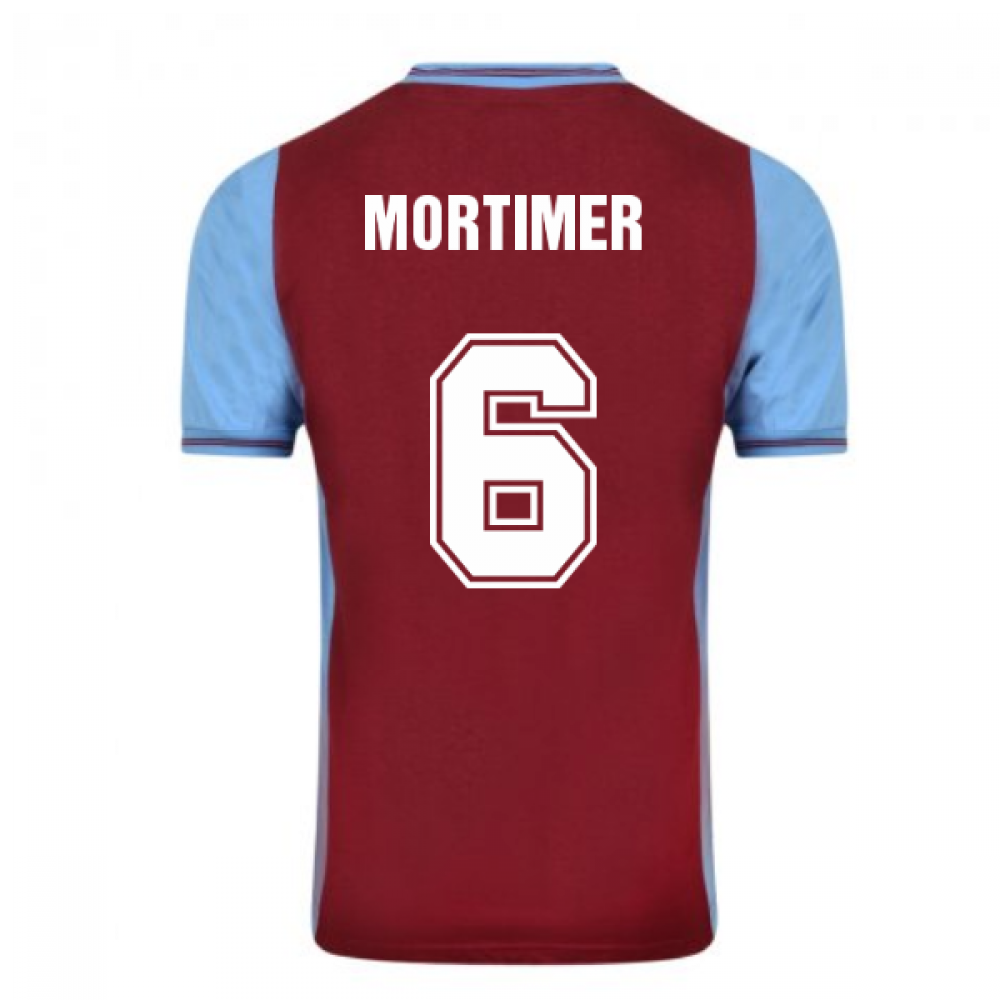 Score Draw Aston Villa 1982 Champions Of Europe Retro Football Shirt (Mortimer 6)