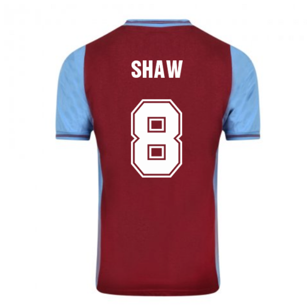 Score Draw Aston Villa 1982 Champions Of Europe Retro Football Shirt (Shaw 8)