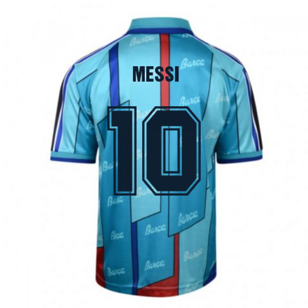 Score Draw Barcelona 1997 ECWC Final Retro Football Shirt (MESSI 10)