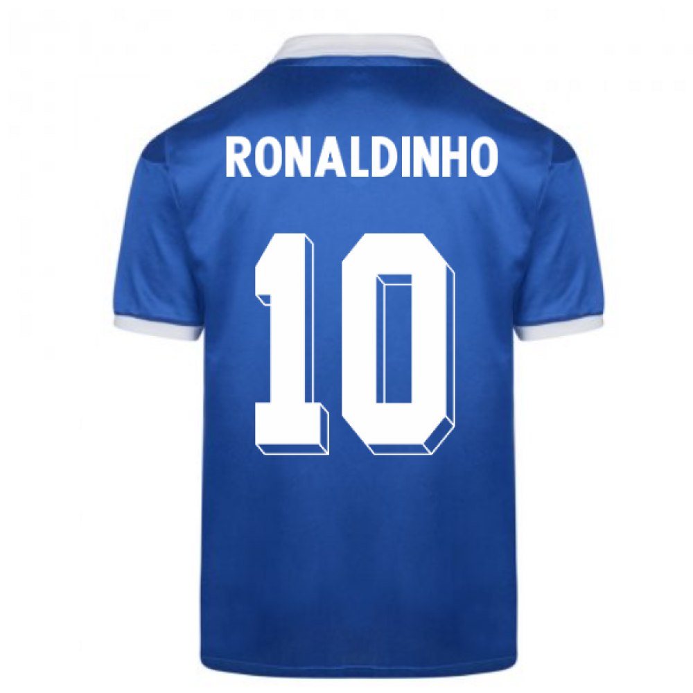 Score Draw Brazil 1986 World Cup Finals Away Shirt (RONALDINHO 10)