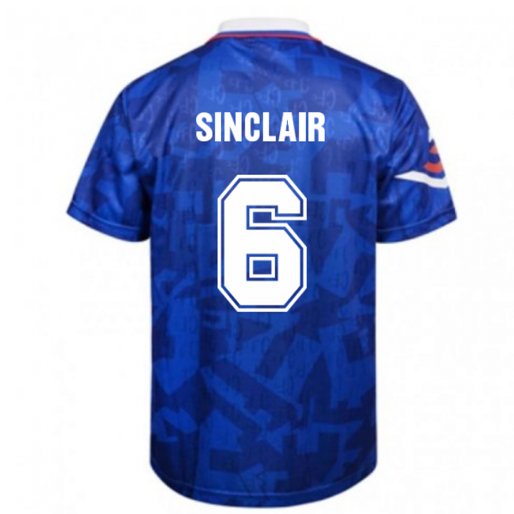 Score Draw Chelsea 1992 Retro Football Shirt (Sinclair 6)