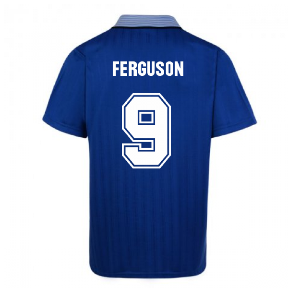 Score Draw Everton 1995 Cup Final Umbro Retro Football Shirt (Ferguson 9)