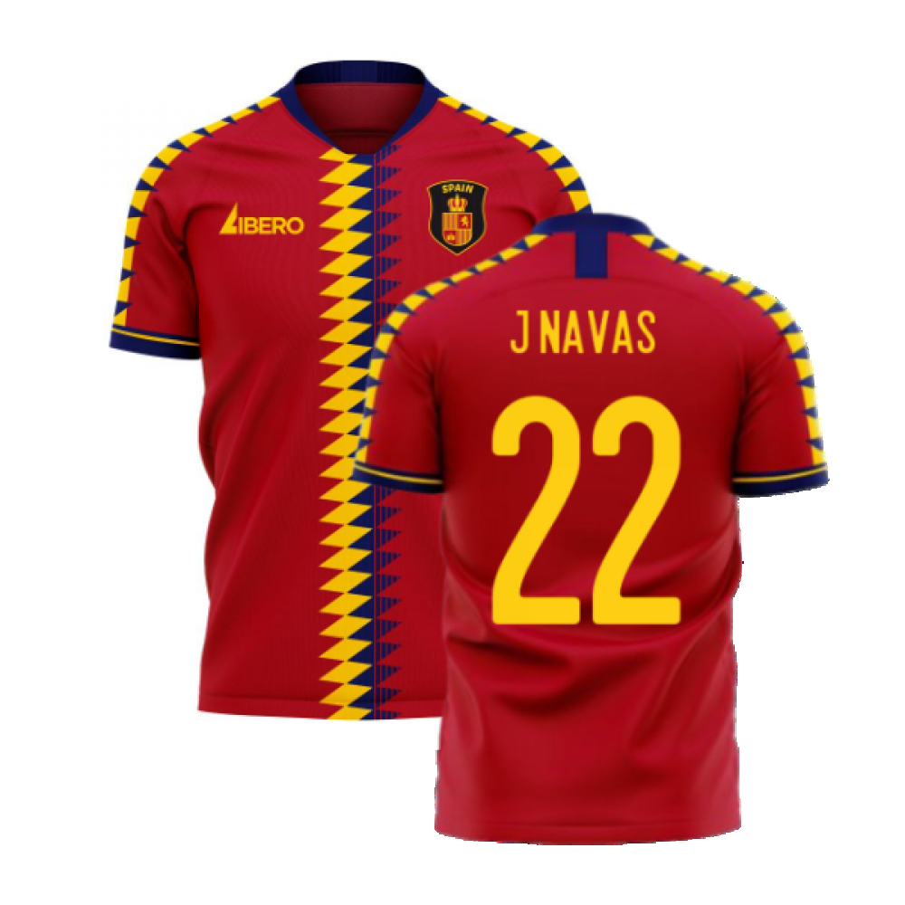 Spain 2024-2025 Home Concept Football Kit (Libero) (J NAVAS 22)