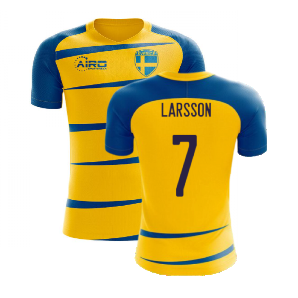 Sweden 2024-2025 Home Concept Football Kit (Airo) (LARSSON 7)