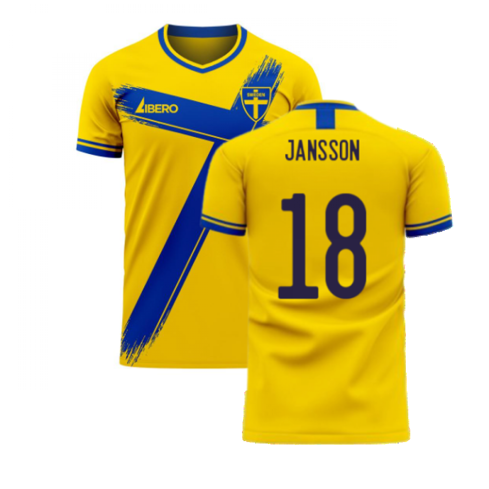 Sweden 2025-2026 Home Concept Football Kit (Libero) (JANSSON 18)
