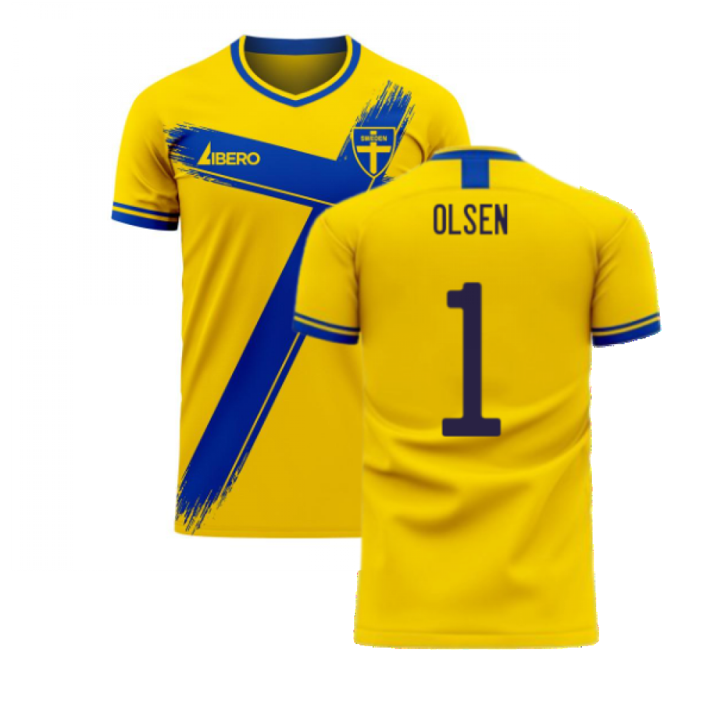 Sweden 2024-2025 Home Concept Football Kit (Libero) (OLSEN 1)