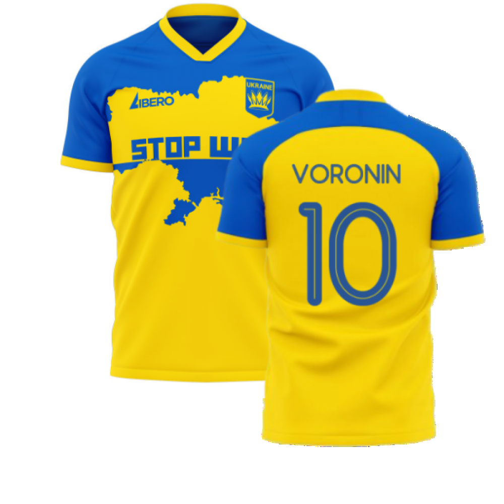 Ukraine Stop War Concept Football Kit (Libero) - Yellow (VORONIN 10)