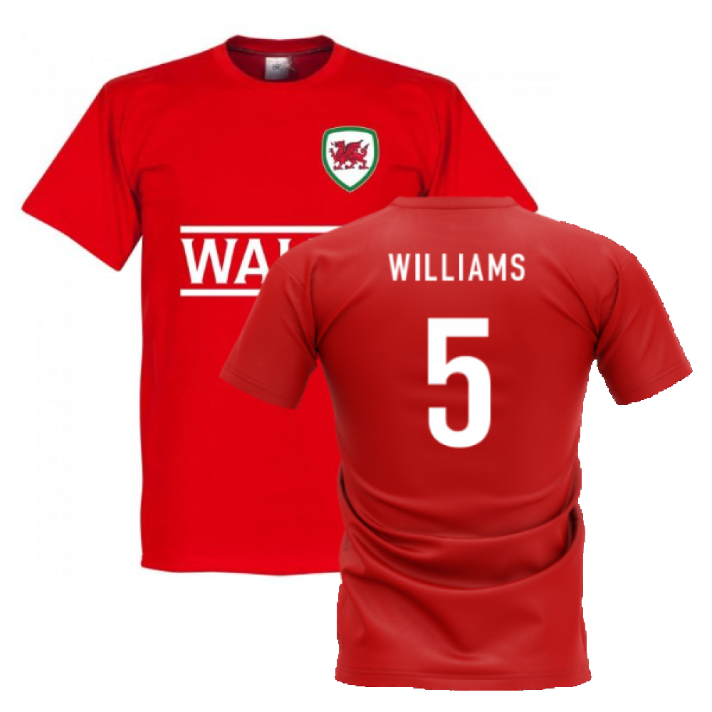 Wales Football Team T-Shirt - Red (WILLIAMS 5)