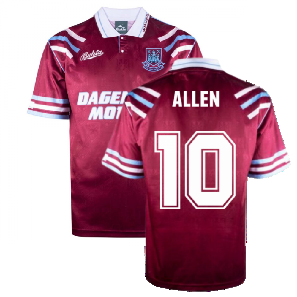 West Ham United 1992 Retro Football Shirt (Allen 10)