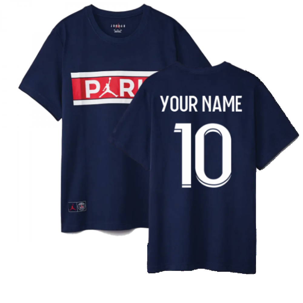 2021-2022 PSG Wordmark Tee (Navy) (Your Name)