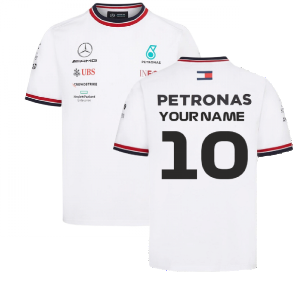 2022 Mercedes Driver Tee (White) - Kids (Your Name)