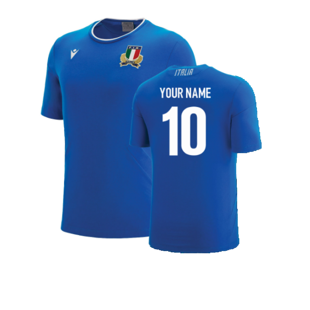 2022-2023 Italy Player Travel T-Shirt (Blue) (Your Name)