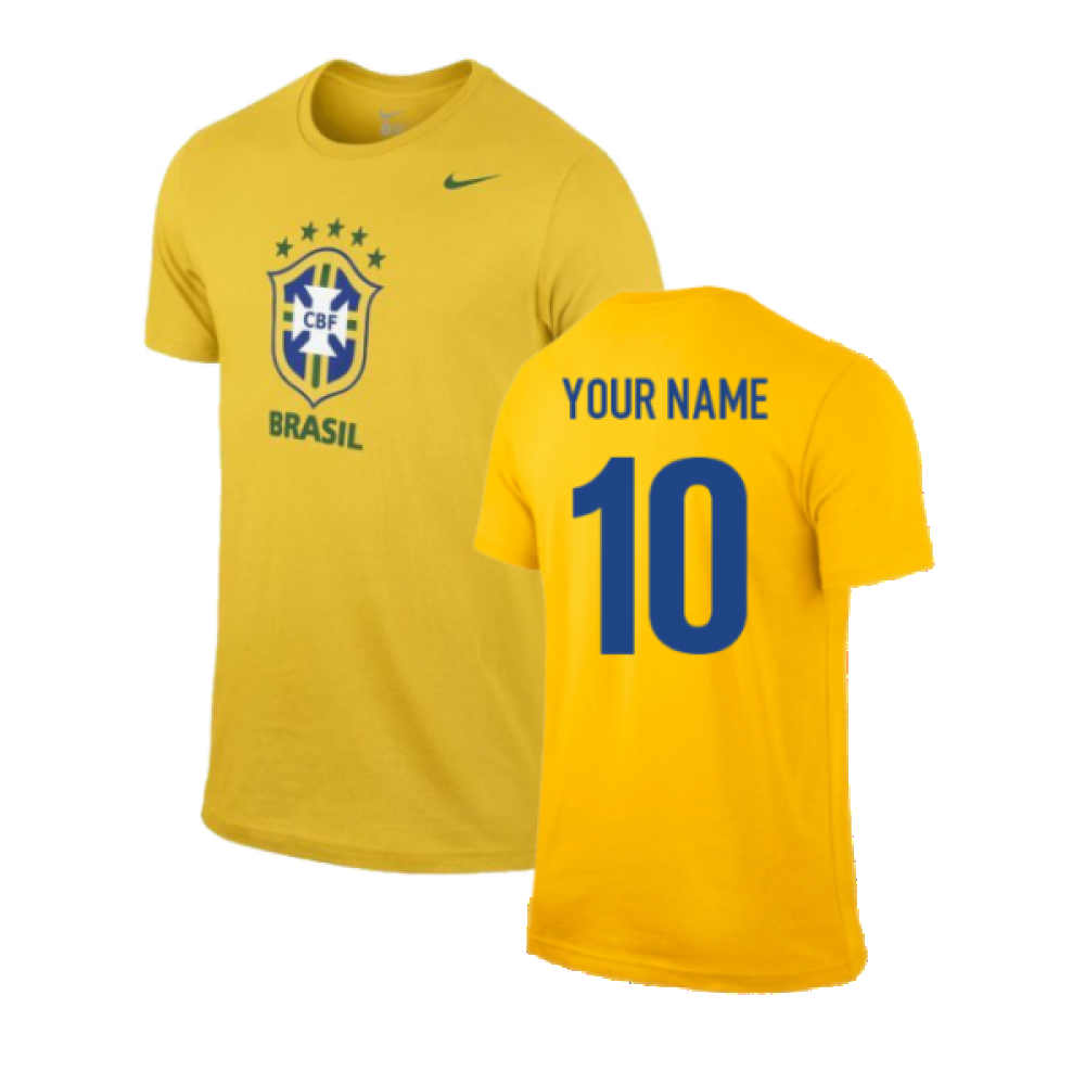 2014-2015 Brazil Core Crest Tee (Yellow) (Your Name)