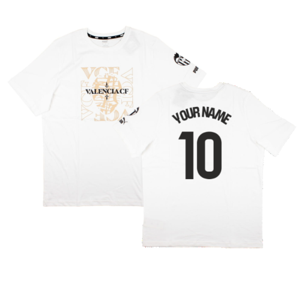 2023-2024 Valencia FtblCore Graphic Tee (White) (Your Name)