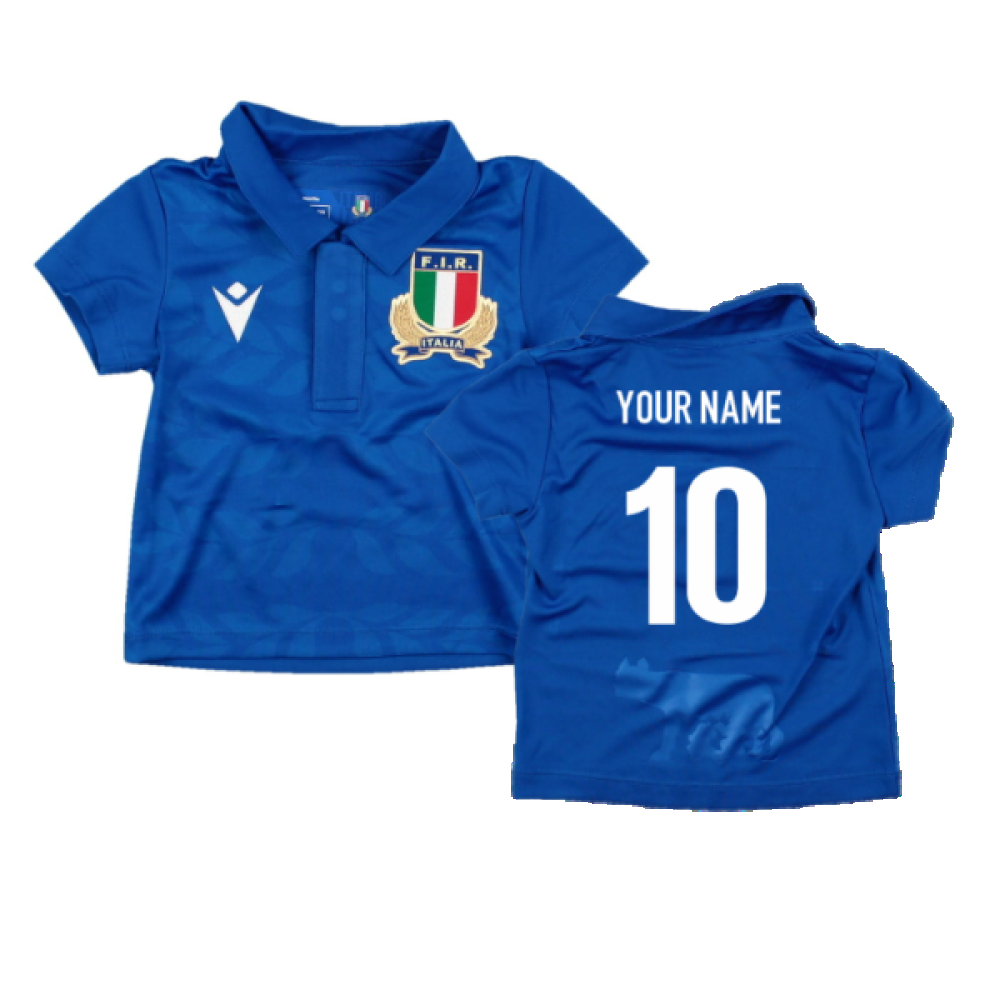 2023-2024 Italy Rugby Home Little Boys Shirt (Your Name)