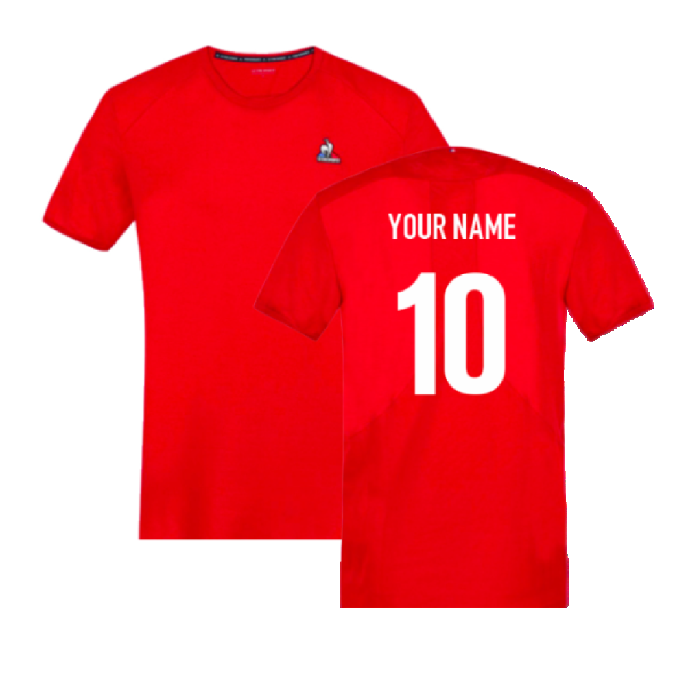 2023-2024 France Rugby Training Tee (Red) (Your Name)