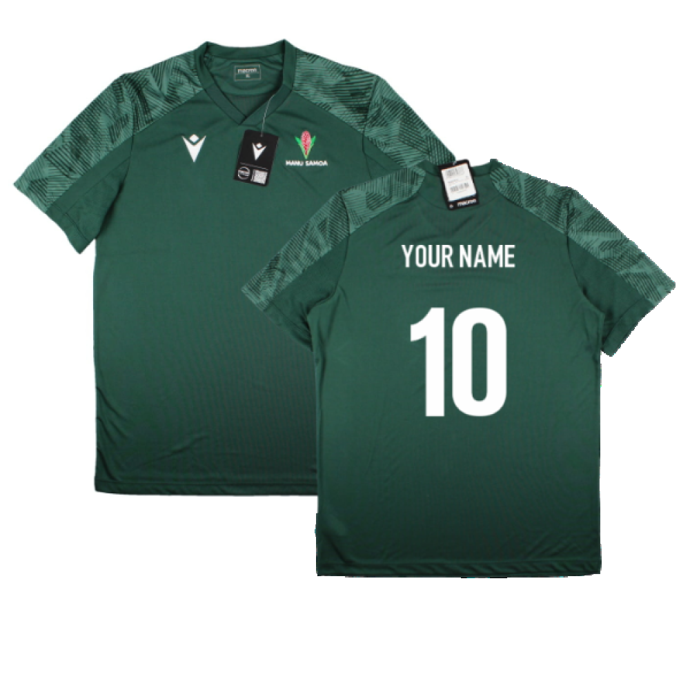 2023-2024 Samoa Rugby Poly Dry Shirt (Green) (Your Name)