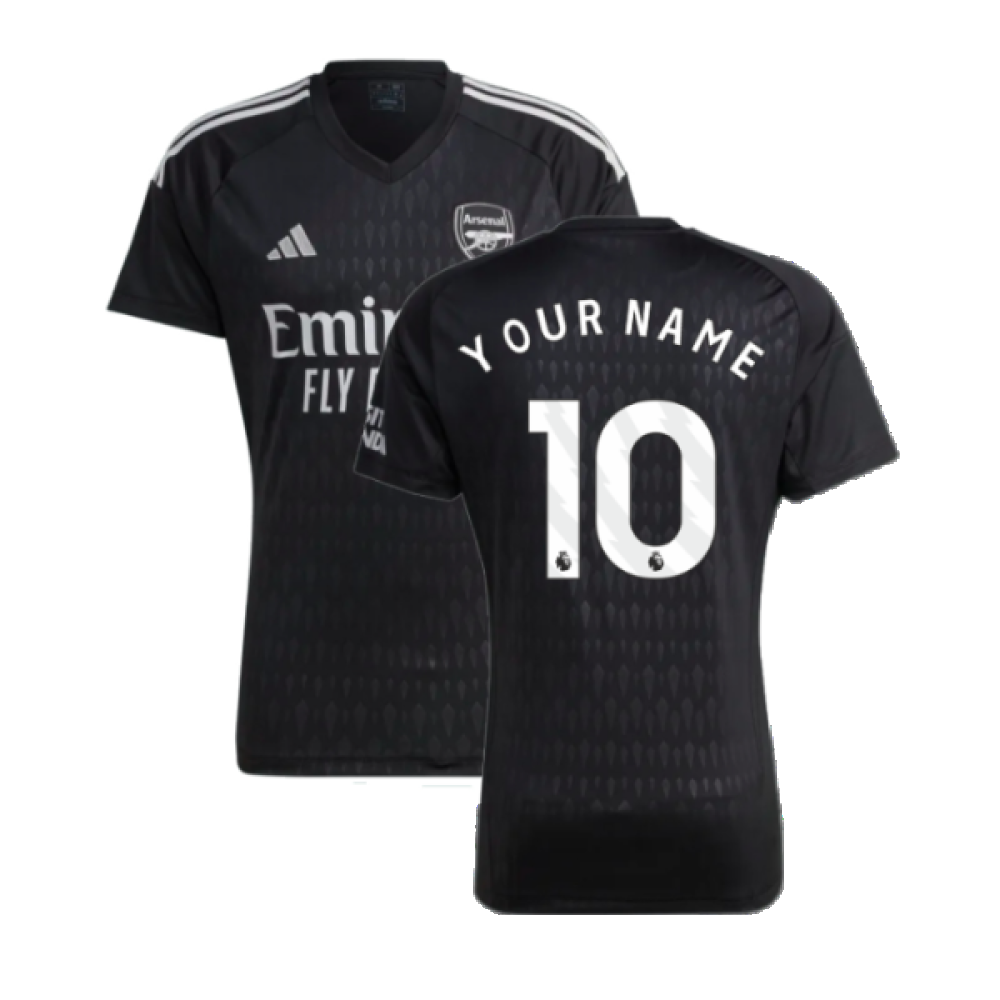 2023-2024 Arsenal Home Goalkeeper Shirt (Black) (Your Name)