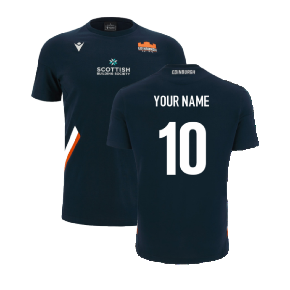 2023-2024 Edinburgh Rugby Travel Cotton Tee (Navy) (Your Name)