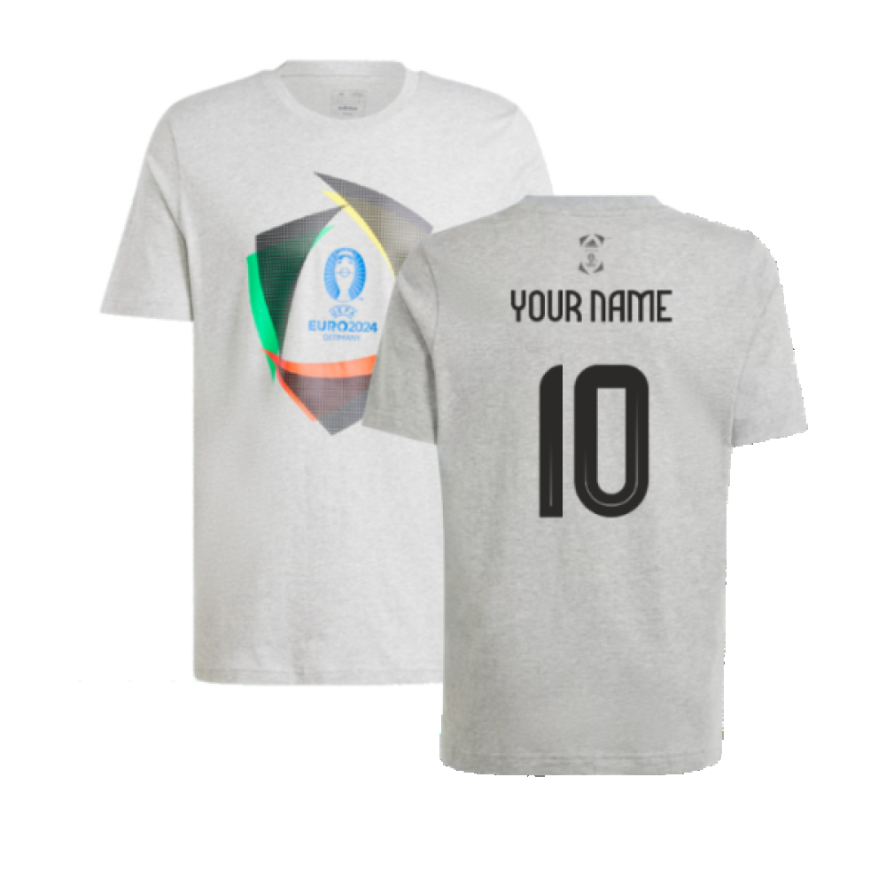 adidas EURO24 Official Emblem Ball T-Shirt - Grey (Your Name)