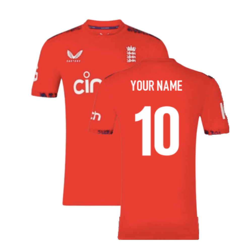 2024 England Cricket T20 Replica Short Sleeve Tee (Your Name)