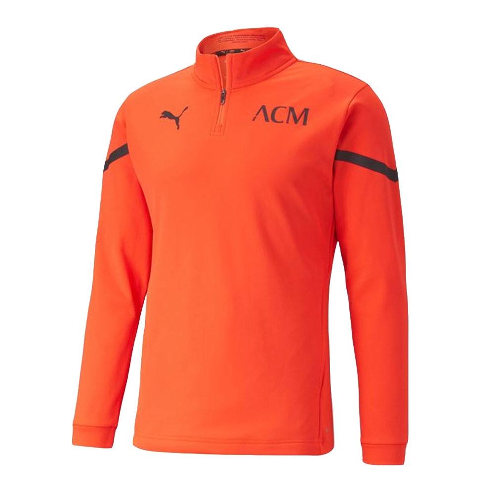 2021-2022 AC Milan Pre-Match Half Zip Top (Red)