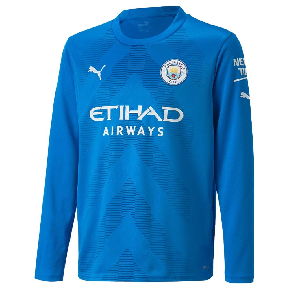 2022-2023 Man City LS Goalkeeper Shirt (Electric Blue) - Kids